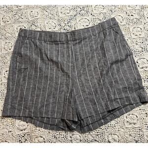 Lane Bryant Shorts Gray and White Striped Short Size 28